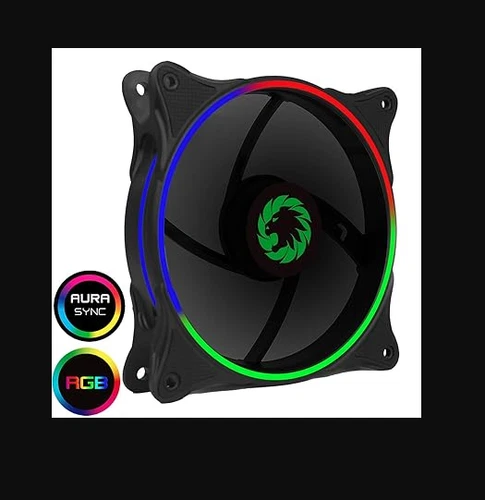 GameMax Cyclone 120mm RGB LED PC Cooling Fan – Dual Ring, 4-Pin Aura HALO
