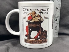 Santa At His Desk Merrie Christmas Norman Rockwell Saturday Evening Post Mug