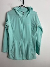 Columbia Hoodie Women's Mint Green Fleece Pockets Full Zip Outdoor Size Small