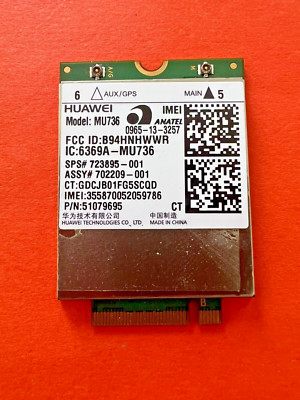 723895-001 Laptop Computer Huawei MU736 Network Card