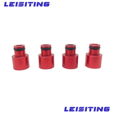 Racing Fuel Injector Top Hats Adapters RDX Injectors to B16 B18 D16Z Red 4pcs