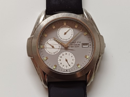 Titanium Q&Q Leaf-Fit WR 5BAR - 5ATM Men's Watch / New Swiss Battery - Picture 2 of 24