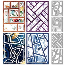 MAYJOYDIY Geometric Frame Metal Die Cuts Mosaic Rectangle Background Cutting ...
