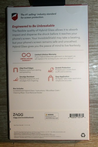iPhone 12 Mini Screen Protector ZAGG Hybrid Glass Invisible Shield For 5.4" 2020 - Photo 5 sur 5