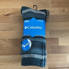 Columbia Mens Every Day Crew Socks Sz 6-12 Black Taupe Gray-Pack Of 4-NWT