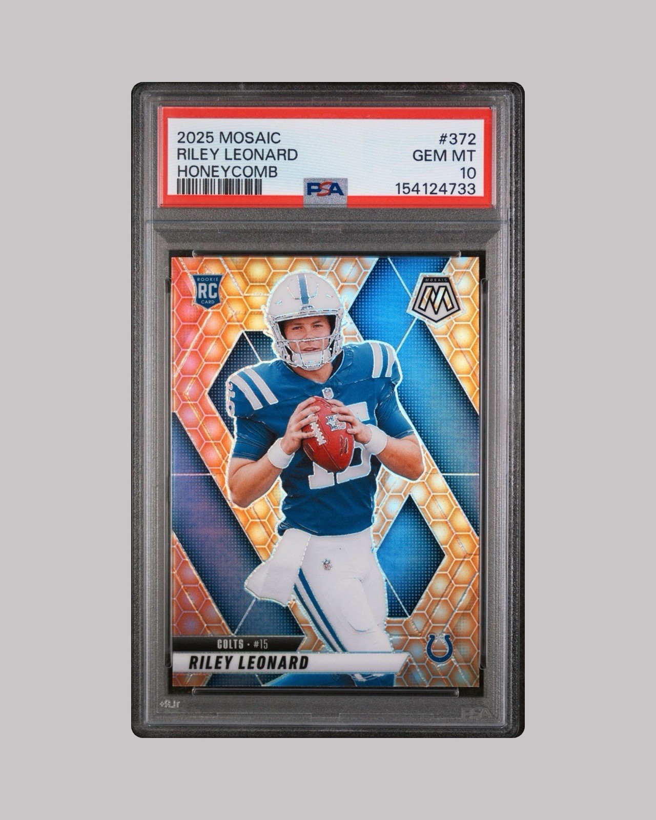 2025 PANINI MOSAIC RILEY LEONARD #372 HONEYCOMB PRIZM [RC] PSA 10