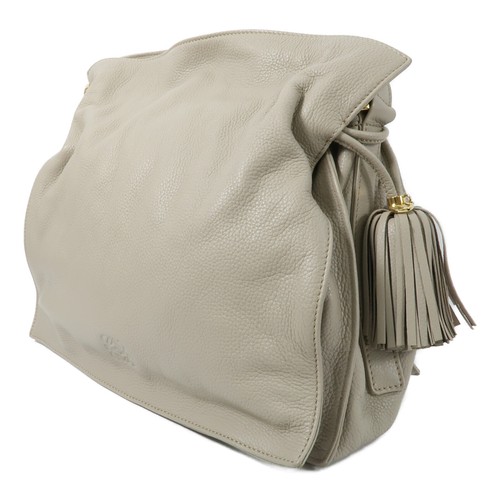 Borsa a tracolla LOEWE GHW Flamenco in pelle di vitello beige - Foto 3 di 16