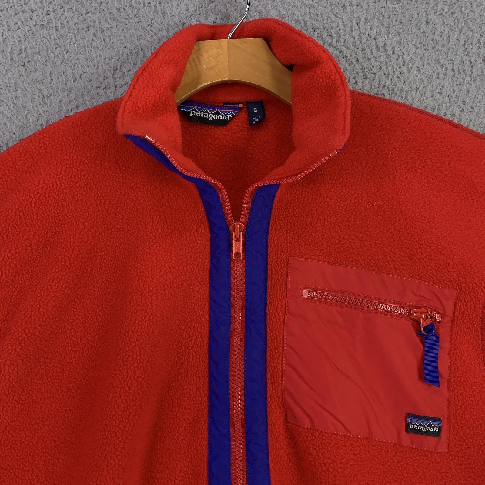 Vintage Patagonia Fleece Jacket Mens Small Red Zip Pullover Synchilla USA 90s thumbnail 3