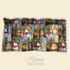 Safari Jungle Animal Valance Lion Elephant Giraffe Monkey Kids Room Curtain