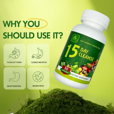 100% Natural Fruit Vegetable Ingredients Gentle Detox 15 Day Cleanse Gut Health