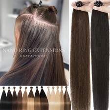 Nano Ring Microlink Bead Real Remy Human Hair Extensions Full Head 150G Thick