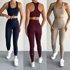 ALO YOGA WOMEN'S High Waist Suit Up Legging + Padded Bra Set S M L XL XXL