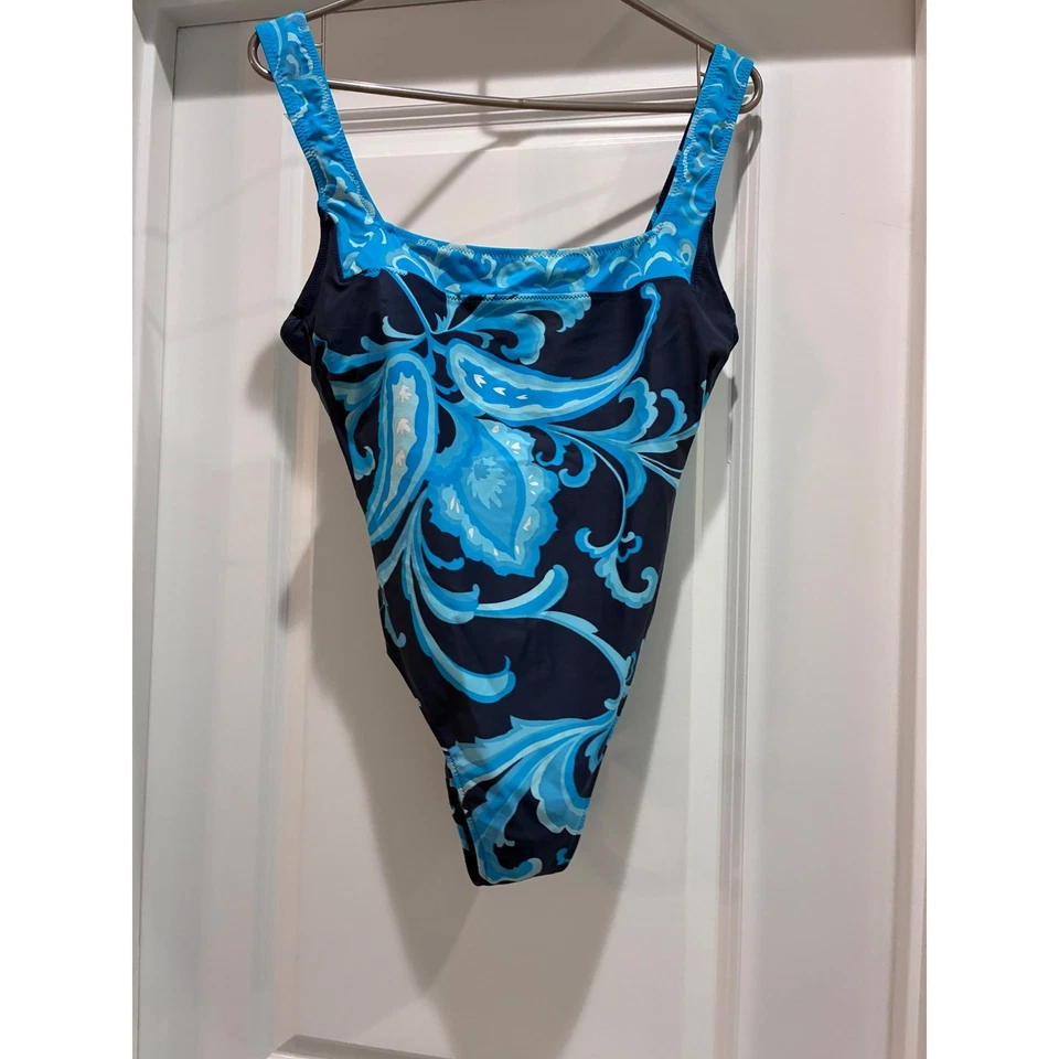 Traje de baño de una pieza para mujer Dive by Rachel Pally azul cachemir corte alto talla 14 Foto 2 de 4