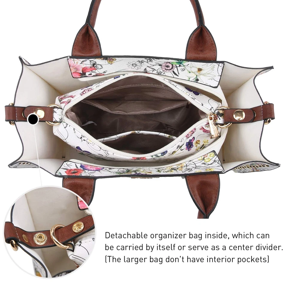 Conjunto de Bolsa Feminina Dasein 3 peças – Bolsa Tote, Satchel, Carteira Bolsa de Ombro Combo - Imagem 3 de 4