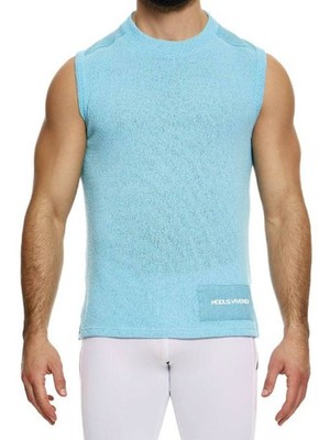 Modus Vivendi Plain Knit Stylish Tank, Atmungsaktiv, Halbturtle Neck, Lange Länge