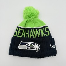 Seattle Seahawks Beanie Adult OSFM NFL New Era Hat Pom Pom Lined Wool Blend