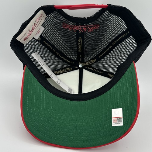 Ohio State Buckeyes Mitchell and Ness Globe Trucker Snapback Hat White Mesh OSU - Picture 9 of 11