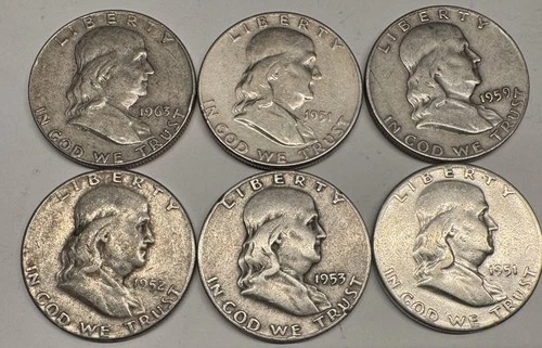 Lot # 1400 - Franklin Half Dollar - 90% Silver - 3.00 Face - Unknown Grade