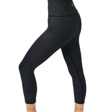 ZYIA Active Women's Black Paisley Light n Tight Hi-Rise Capri Leggings