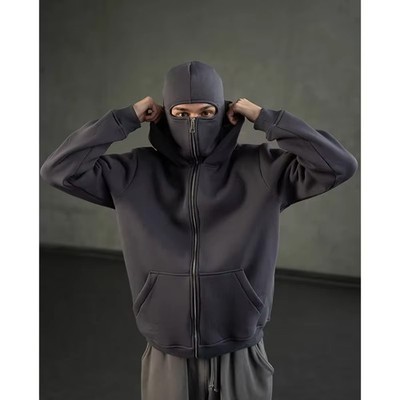 Men's Hoodie Mask Zipper Design Y2K Jacket Outdoor Activities Sweatshirt ﻿New
