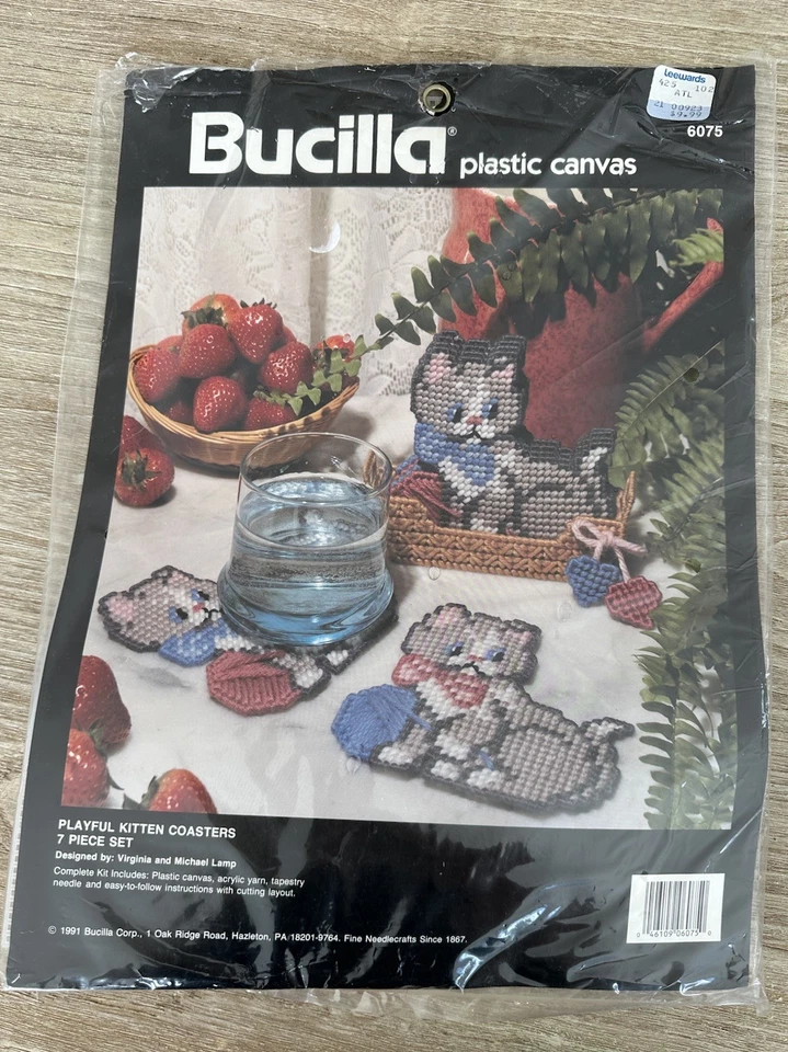 De colección Bucilla plástico lona juguetón gatito posavasos kit 6075 gatos maullido capricho Foto 2 de 4