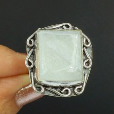 Natural Moonstone Gemstone 925 Sterling Silver Handmade Ring Size-6 US