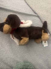 Jellycat Winter Warmer Otto Sausage Dog Festive Christmas Plush Toy & Dust Bag