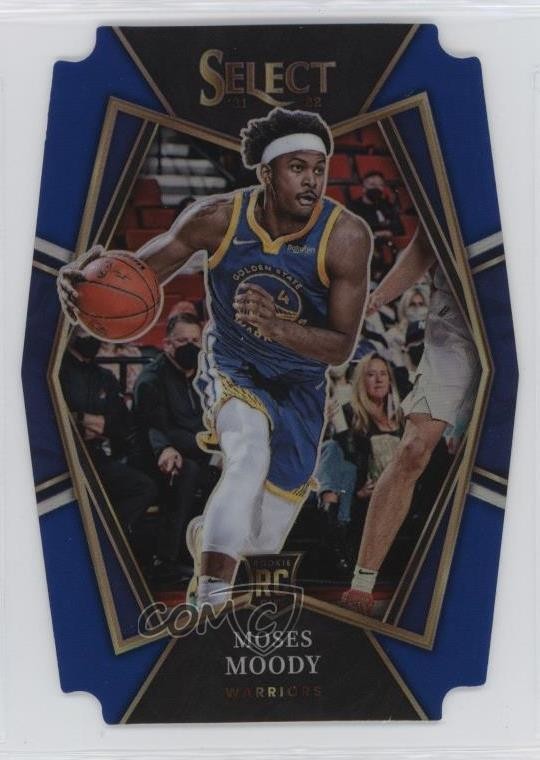 2021 Panini Select Premier Level Blue Prizm Die-Cut /249 Moses Moody Rookie RC