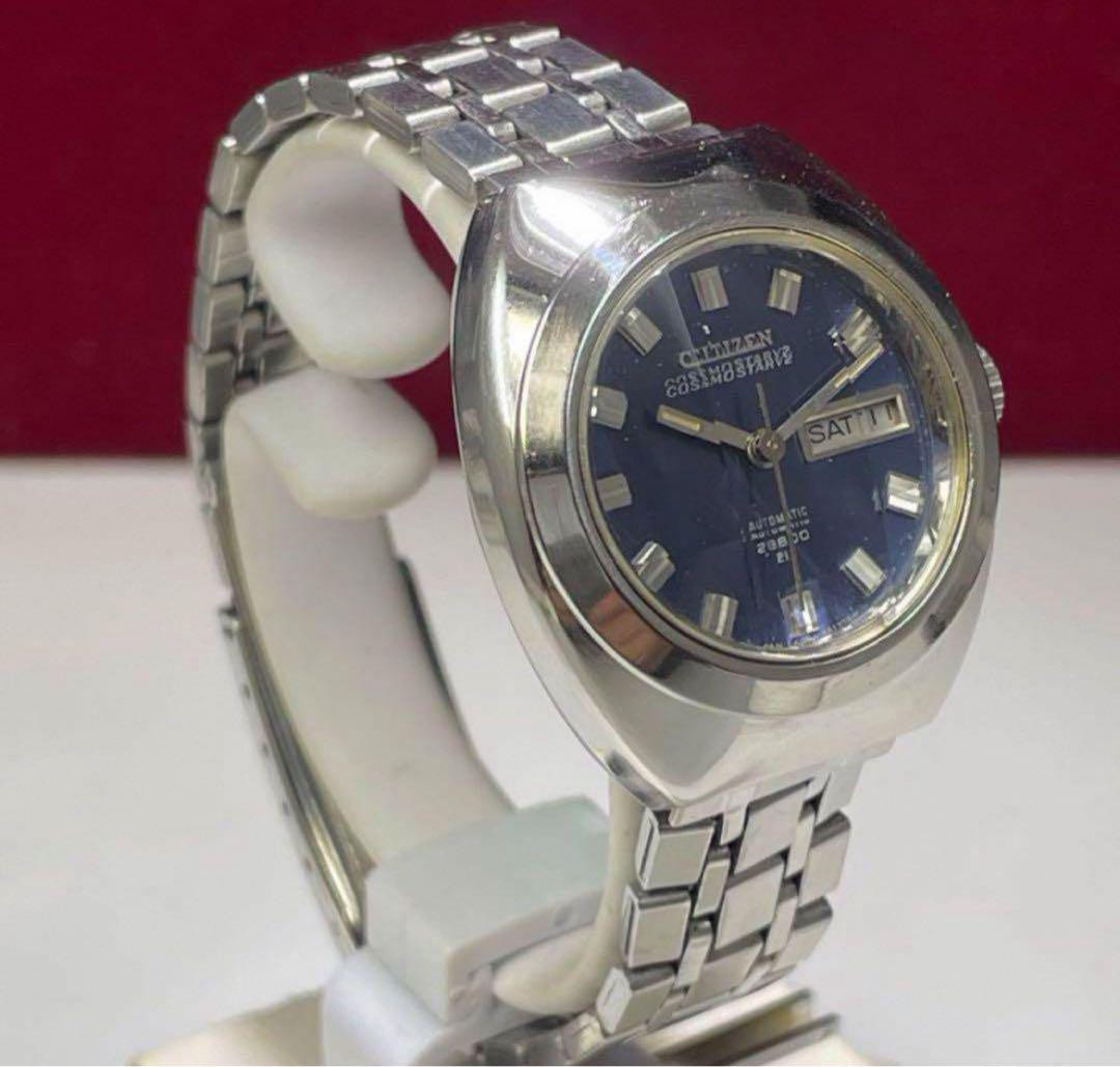 美品 70s CITIZEN コスモスターV2 風防新品 純正ベルト 腕時計 70s Citizen Cosmostar V2 Watch Original Band New Crystal