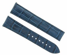 22MM LEATHER STRAP BAND FOR 45MM - 45.5MM OMEGA SEAMASTER PLANET OCEAN BLUE