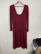 A New Day Womens Dress Large Burgundy Red Holiday Party Christmas Midi Stretchy 