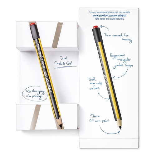 STAEDTLER Noris jumbo 180J 22. EMR Stylus with soft eraser. For writing, draw... - 第 9/9 張圖片