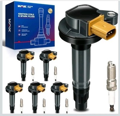 KAX 6-Pack Ignition Coils & Double Iridium Spark Plug for Ford F-150...