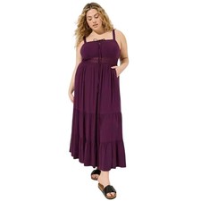 Torrid Lace Inset Maxi Dress Women’s Plus Size 2 Deep Purple 