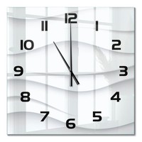 Glasuhr Dekorative Wanduhr Aus Glas Wellenabstraktion Schwarze Zeiger 60X60 Cm