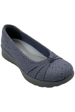 Bzees Women's Gem2 Washable Eyelet Casual Flat Blue
