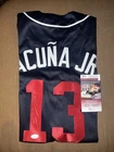 RONALD ACUNA JR. Signed Autographed Atlanta Blue Baseball Jersey JSA COA Auto