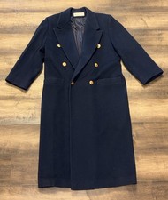 Christian Dior Double-Breasted Cashmere Trench Coat women  s 12 Peacoat Navy