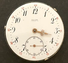 Vintage H.D. Cone Pocket Watch Movement Private Label Parts 32.9mm 12s Swiss