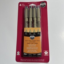 SAKURA PIGMA MICRON 4 Pens - Two 003 Two 005, Color Sepia And Black, New
