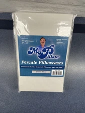 Set of 2 My Pillow Percale Queen Pillowcases Silver 21x34" New