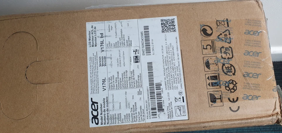 Acer V176L 17" VGA monitor New in Box - Image 2 of 2