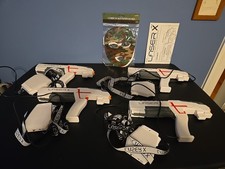 Lot of 4 Laser X Original Blaster White Laser Tag Toy Guns Hit Sensors Masks