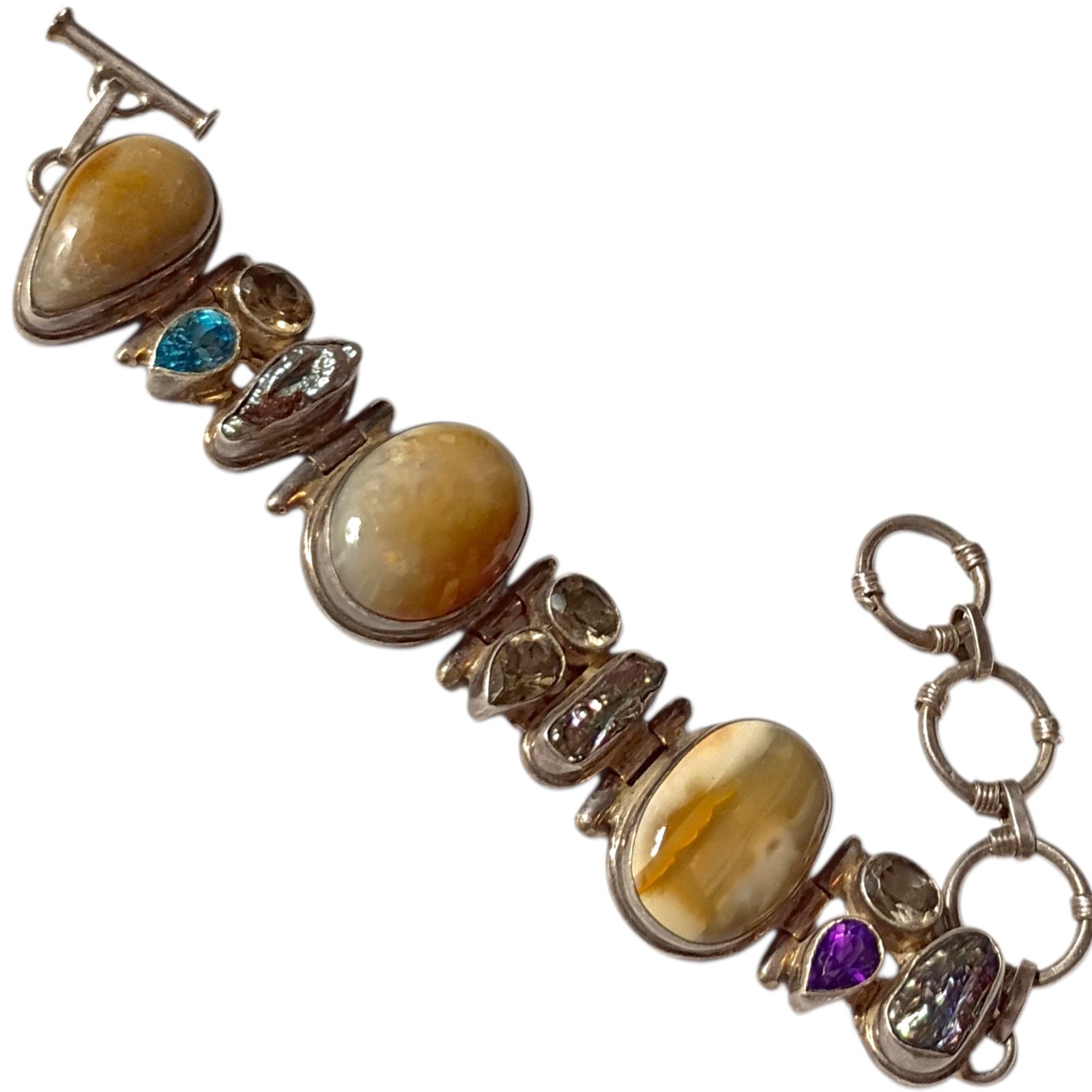 Skillfully Hand Crafted 1980s Multi Gemstone Ster… - image 1