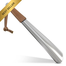 12 Inch Stainless Steel Metal Shoe Horn Heavy Duty 2mm Thick Handle for Seniors
