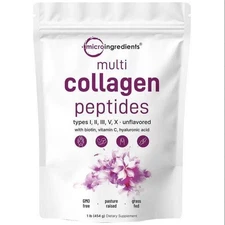Micro Ingredients Multi Collagen Peptides Powder, 1lb