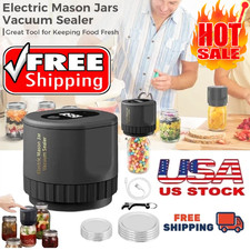 Electric Mason Jar Vacuum Sealer Kit for Wide & Regular Mason Genie Jar &10 Lids
