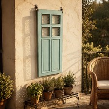 Wooden Fake Door Farmhouse Rustic Wall Door Decor Distressed Finish for Garden