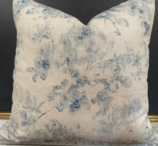Ralph Lauren Leonor Weathered Floral Pale Blue Linen Custom Pillow Cover