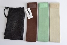 STAKT Confezione 3 Fasce di Resistenza con Borsa a Rete Marrone Beige Verde Menta Allenamento